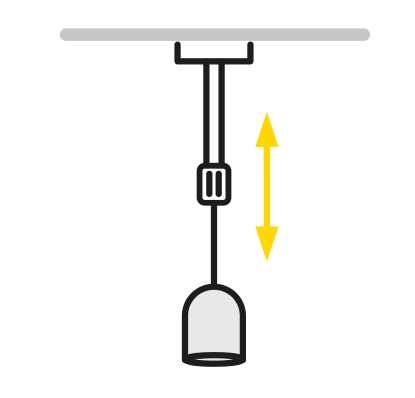 Regulacja wysokości lampy za pomocą teleskopowego ramienia