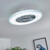 Piacenza wentylator sufitowy LED Chrom, Biały, 1-punktowy, Zdalne sterowanie