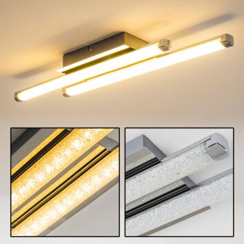 ISKUT lampa sufitowa LED Chrom, 2-punktowe