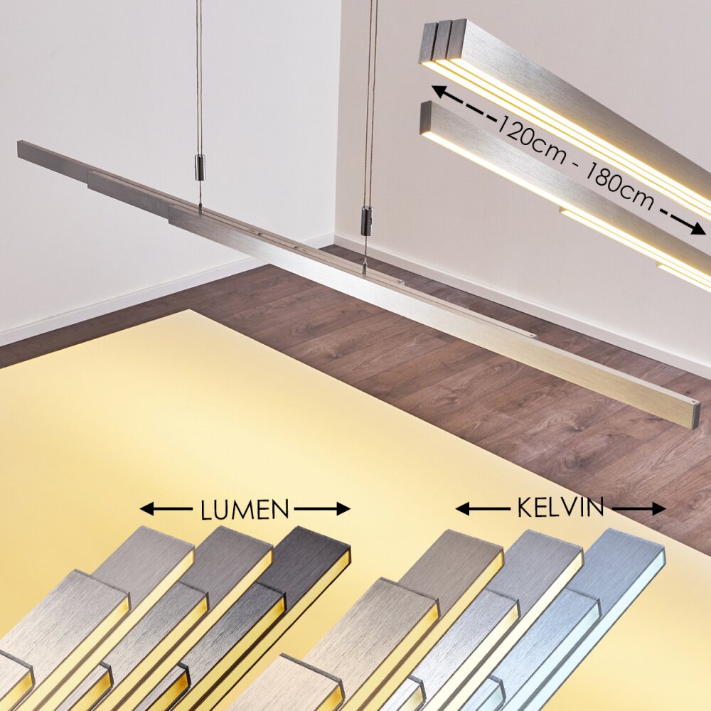 Airolo Lampa Wisząca LED Chrom, Nikiel matowy, 3-punktowe main product photo