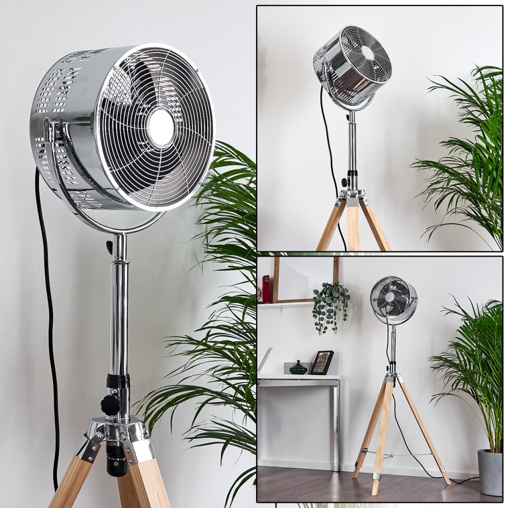 Magaluf Wentylator stojący Chrom, Jasne drewno main product photo
