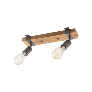 Leuchten-Direkt SLAT Lampa Sufitowa Brązowy, Ciemne drewno, 2-punktowe