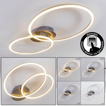 Johsa Lampa Sufitowa LED Nikiel matowy, Srebrny, 2-punktowe