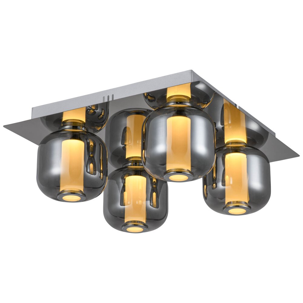 Brilliant Rafa Reflektor sufitowy LED Chrom, 4-punktowe main product photo