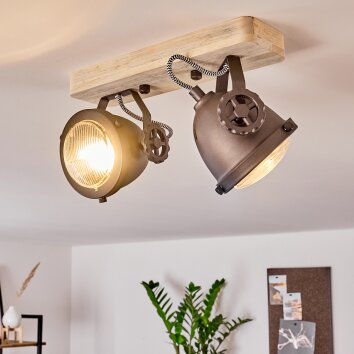 Herford Lampa Sufitowa Jasne drewno, 2-punktowe