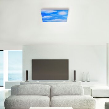 Leuchten-Direkt CLOUD Lampa Sufitowa LED Biały, 1-punktowy, Zdalne sterowanie