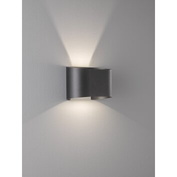 Fischer & Honsel  Wall Lampa ścienna LED Czarny, 2-punktowe