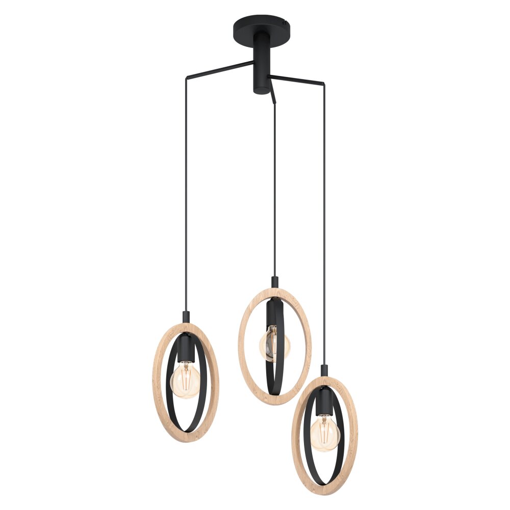 Eglo BASILDON Lampa Wisząca Brązowy, Czarny, 3-punktowe main product photo