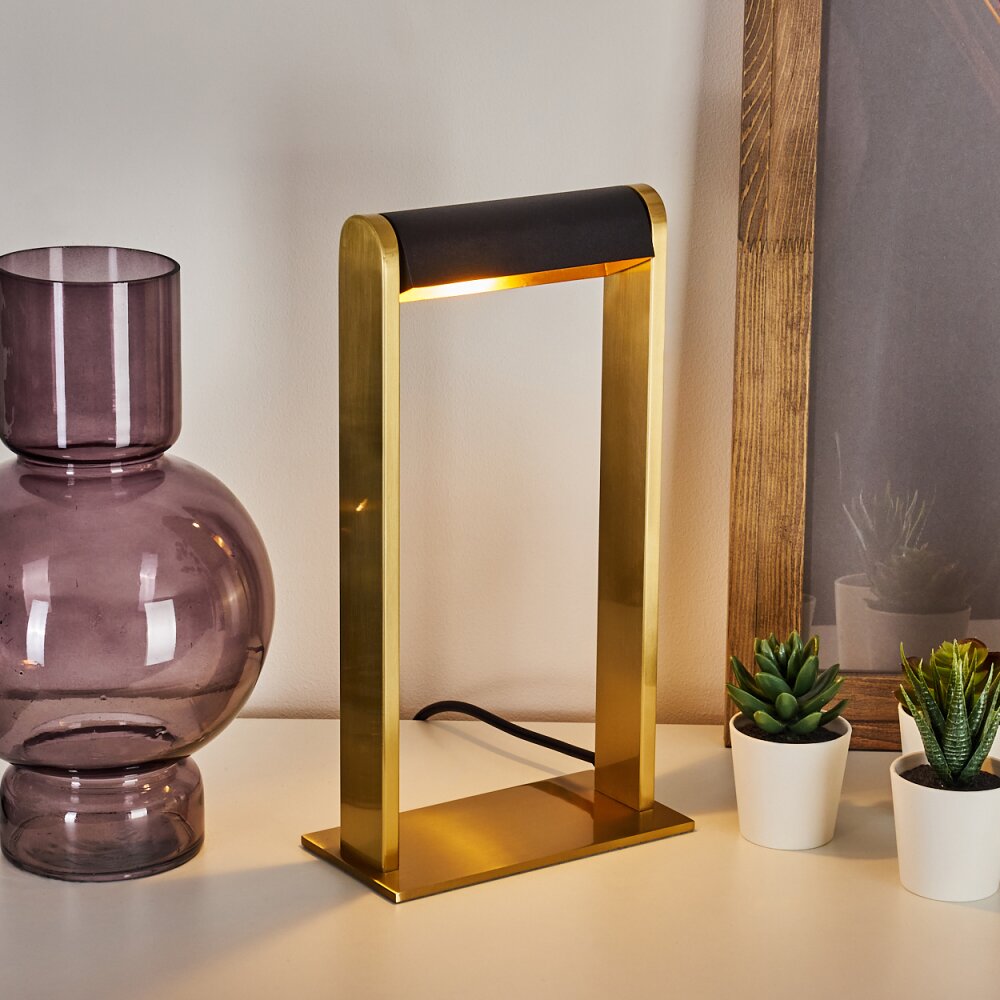 Denhigh lampka nocna LED Złoty, Mosiądz, Czarny, 1-punktowy main product photo