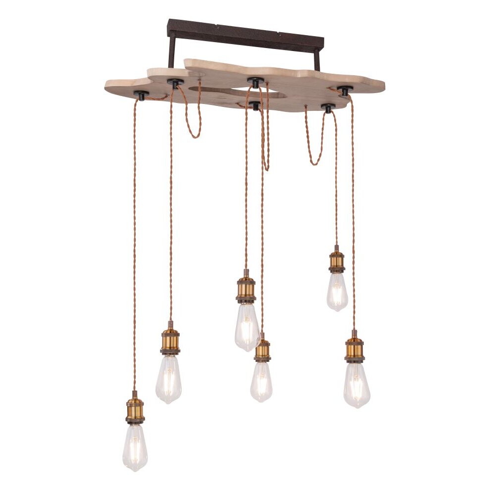 Globo MUCHA Lampa Wisząca Jasne drewno, 6-punktowe main product photo