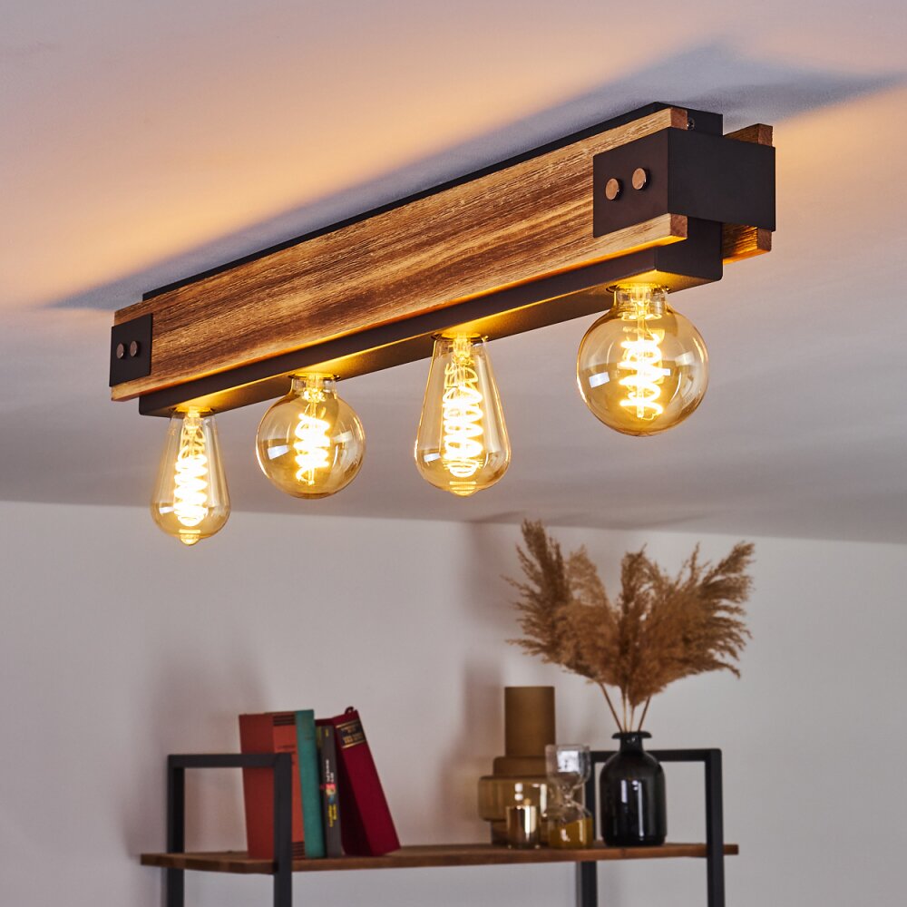 Yuma Lampa Sufitowa Ciemne drewno, Czarny, 4-punktowe main product photo