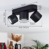 Appleton Lampa Sufitowa LED Czarny, 3-punktowe