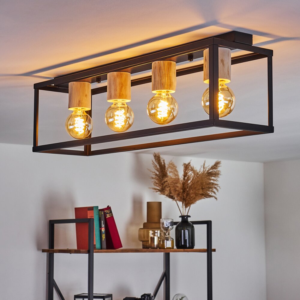 Turiza Lampa Sufitowa Ciemne drewno, Czarny, 4-punktowe main product photo