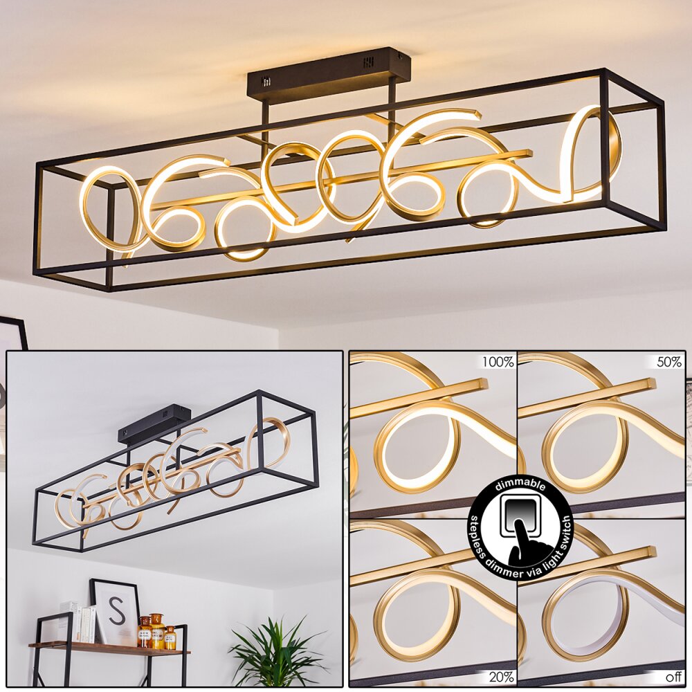 Pericos Lampa Sufitowa LED Złoty, Czarny, 4-punktowe main product photo