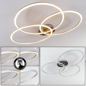 Johsa Lampa Sufitowa LED Nikiel matowy, Srebrny, 3-punktowe