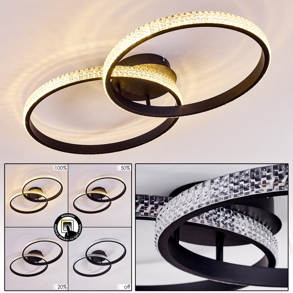 Melosa Lampa Sufitowa LED Czarny, Biały, 1-punktowy main product photo
