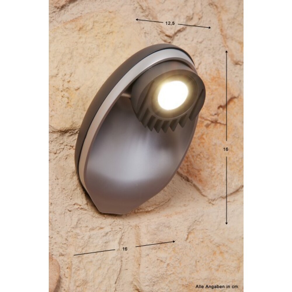 Lutec EGGO zewnętrzny kinkiet LED Antracytowy, 3-punktowe main product photo