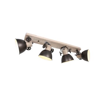 Steinhauer Gearwood lampy sufitowe listwy Antracytowy, Ciemne drewno, 4-punktowe Steinhauer Gearwood lampy sufitowe listwy Antracytowy, Ciemne drewno, 4-punktowe