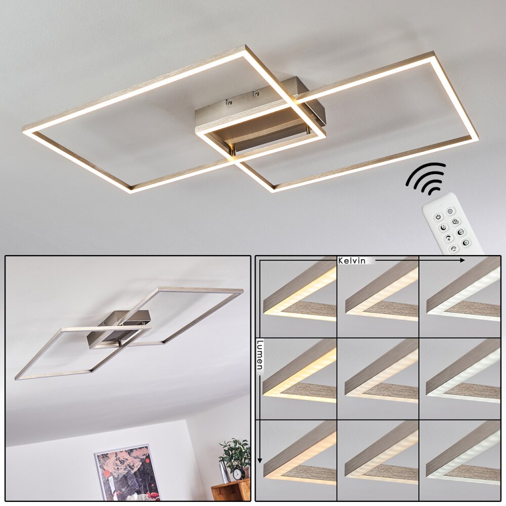 Cheka Lampa Sufitowa LED Nikiel matowy, 2-punktowe, Zdalne sterowanie main product photo