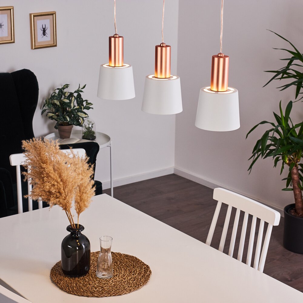 Altamiros Lampa Wisząca Miedź, Biały, 3-punktowe main product photo