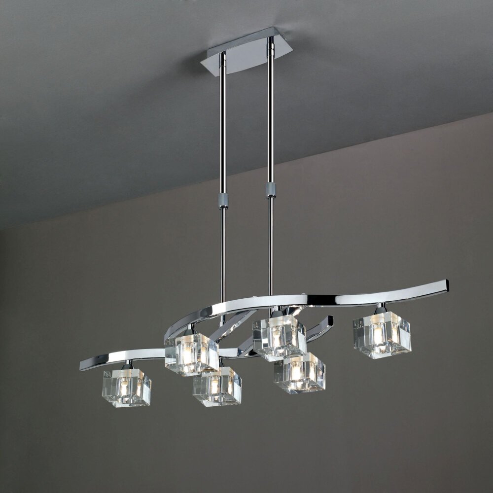Mantra CUADRAX Lampa Wisząca Chrom, 6-punktowe main product photo