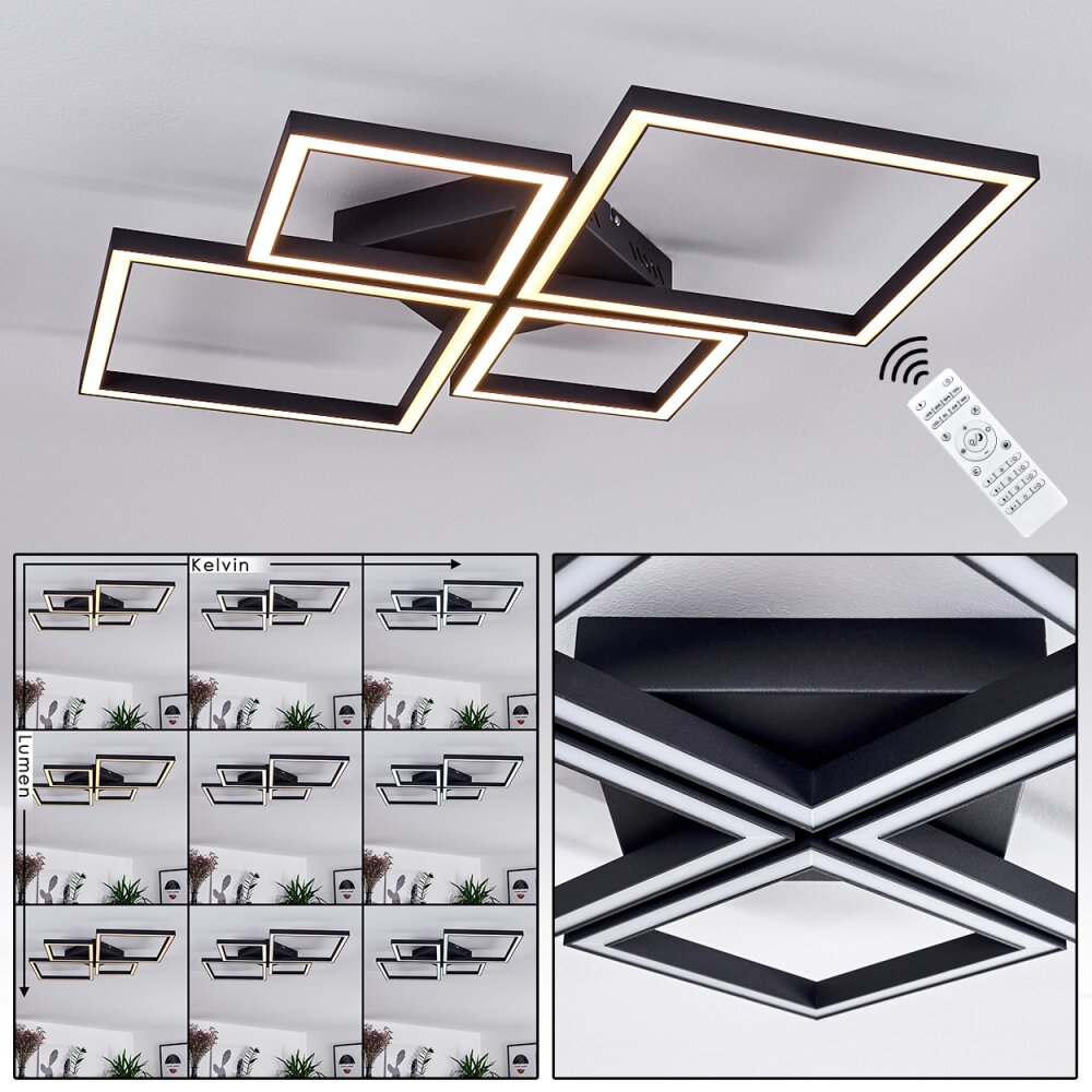 Cavareno Lampa Sufitowa LED Czarny, 1-punktowy, Zdalne sterowanie main product photo