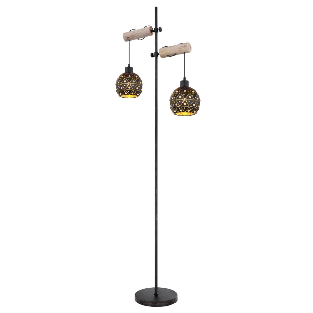 Globo JODIE Lampa Stojąca Jasne drewno, Czarny, 2-punktowe main product photo
