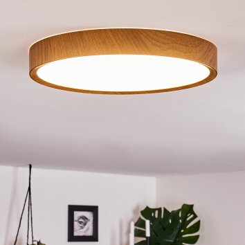 Nexo Lampa Sufitowa LED Wygląd drewna, Biały, 1-punktowy