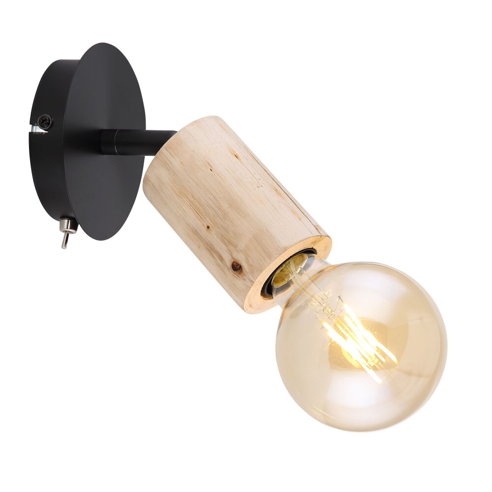 Globo JOSEBA reflektor Jasne drewno, Czarny, 1-punktowy main product photo