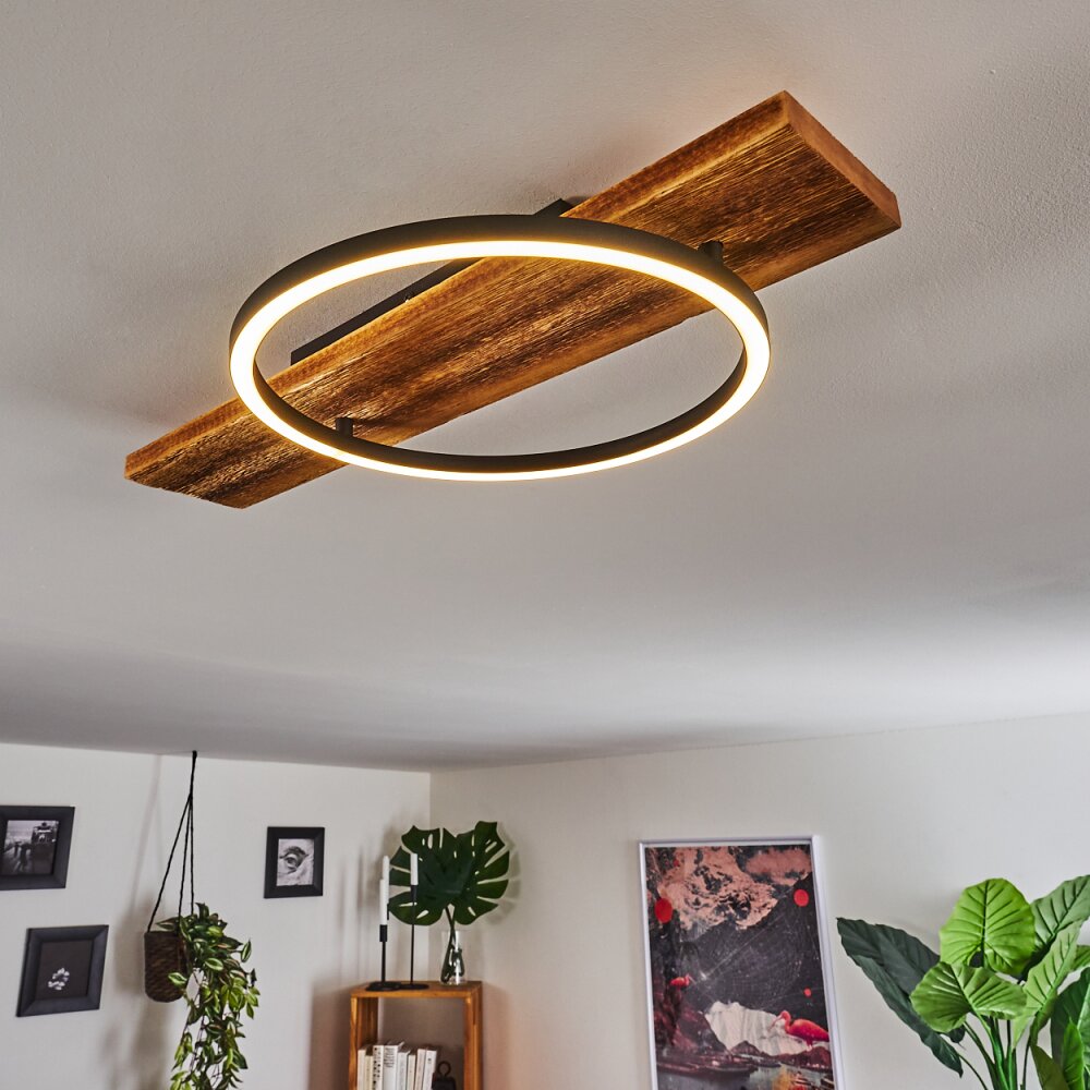 Pompu Lampa Sufitowa LED Ciemne drewno, Czarny, 1-punktowy main product photo