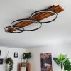 Pompu Lampa Sufitowa LED Ciemne drewno, Czarny, 3-punktowe