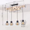 Gondo Lampa Sufitowa Jasne drewno, Czarny, 4-punktowe