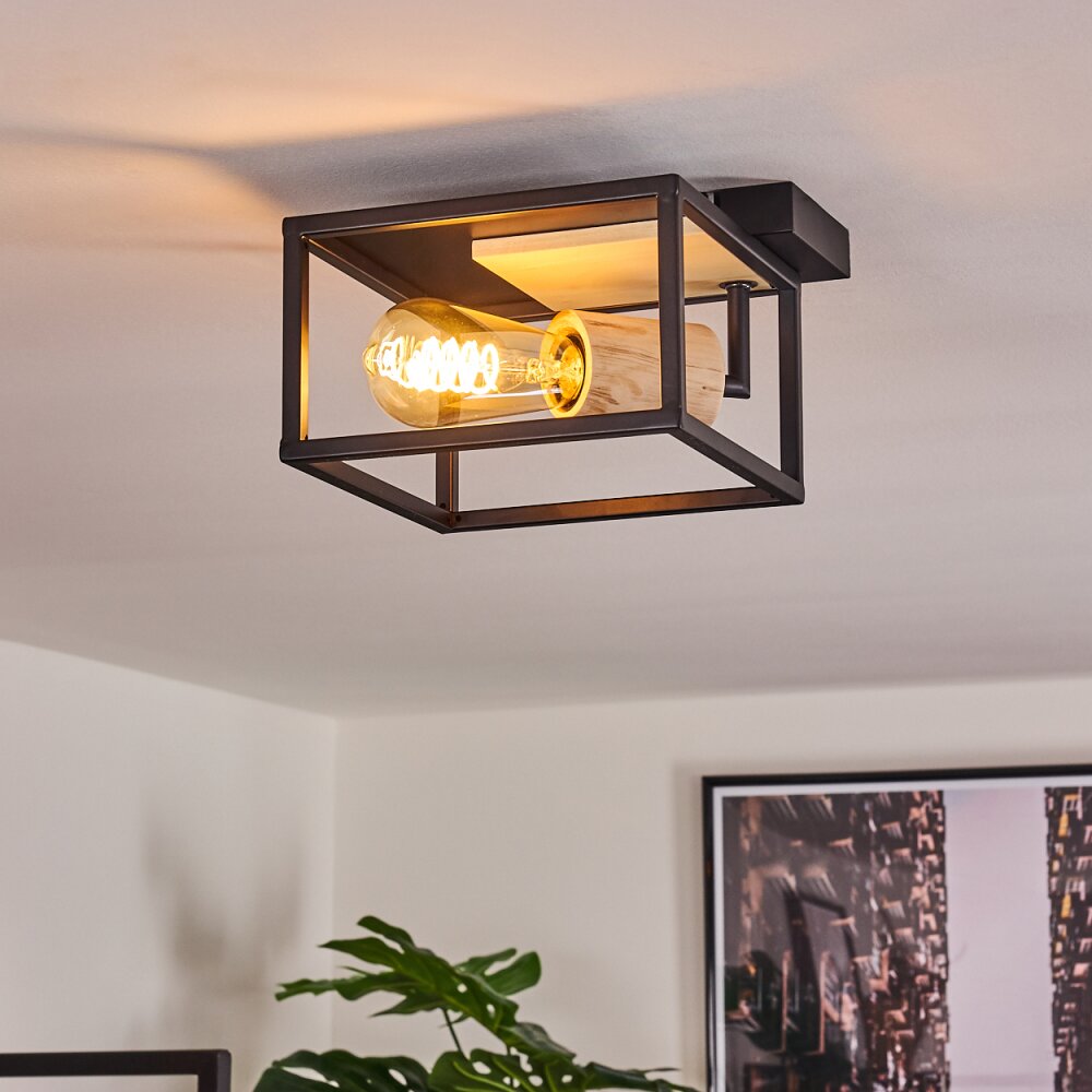 Salla Lampa Sufitowa Jasne drewno, Czarny, 1-punktowy main product photo
