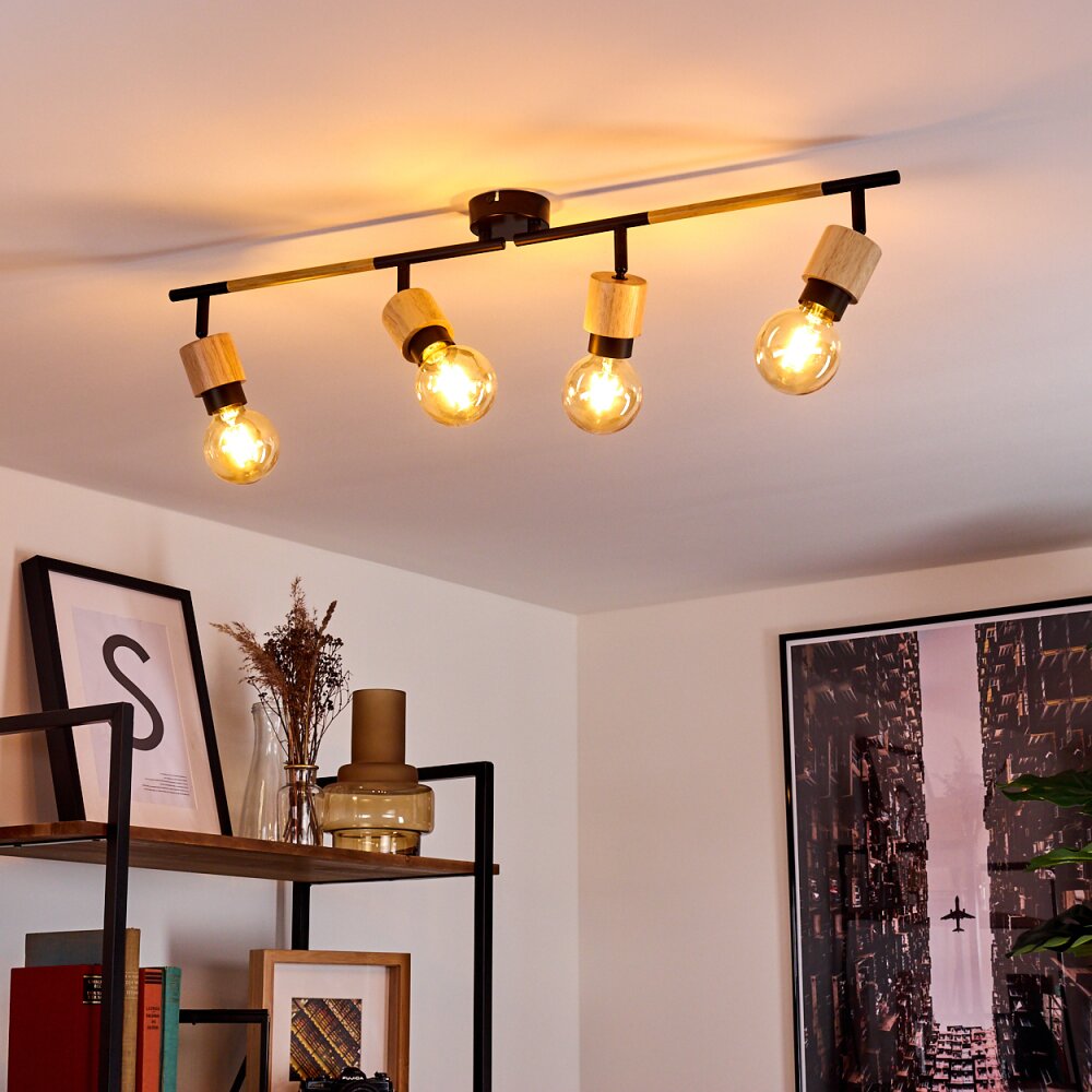 Sezze Lampa Sufitowa Jasne drewno, Czarny, 4-punktowe main product photo