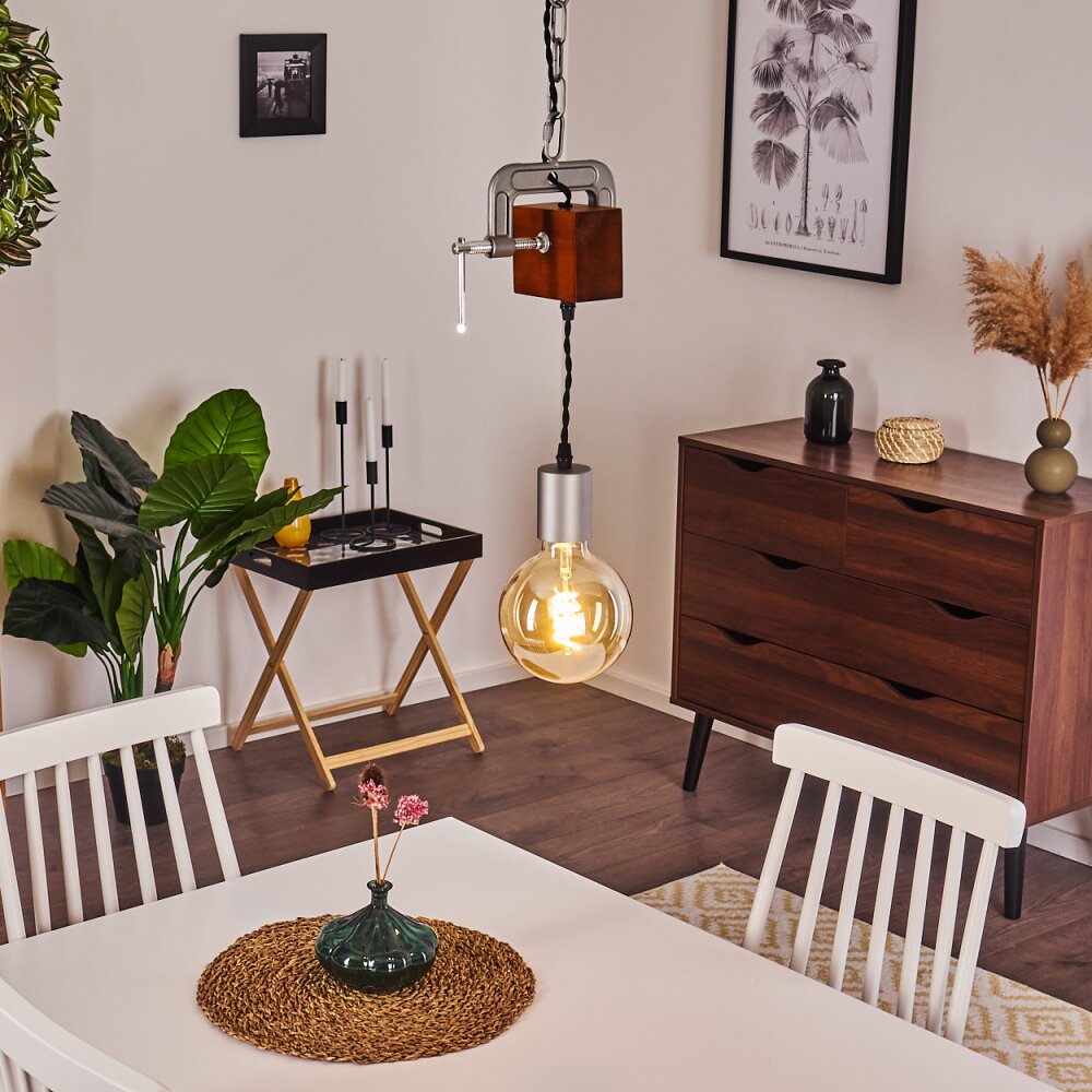 Hautahi Lampa Wisząca Szary, Ciemne drewno, 1-punktowy main product photo
