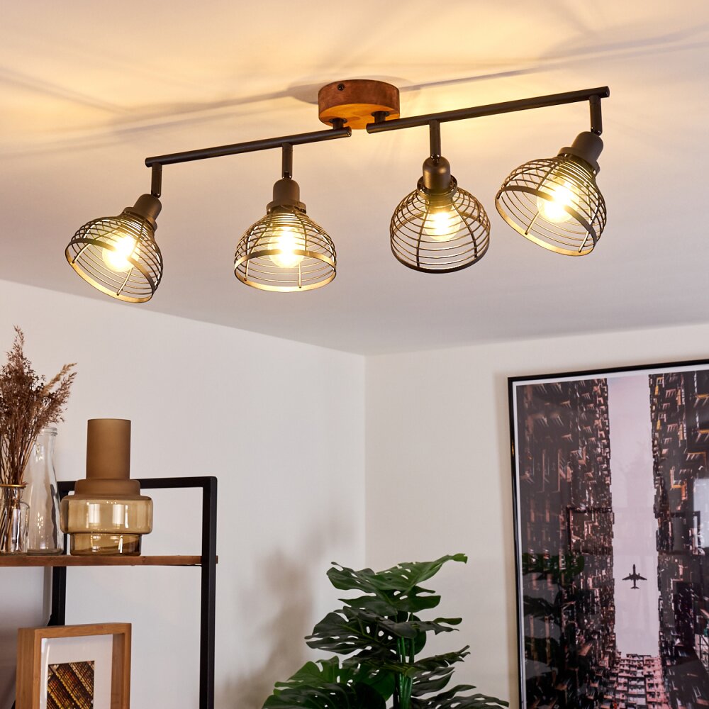 Omba Lampa Sufitowa Ciemne drewno, Czarny, 4-punktowe main product photo