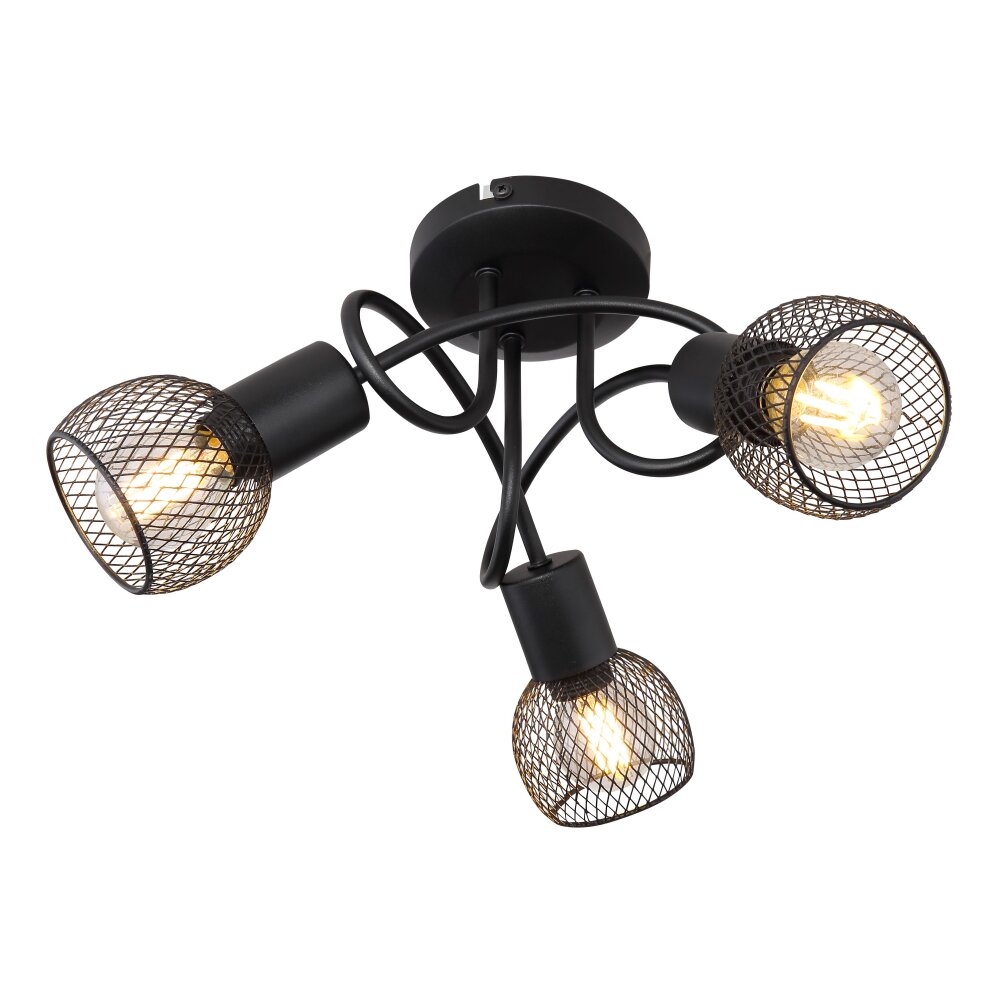 Globo FIASTRA Lampa Sufitowa Czarny, 3-punktowe main product photo