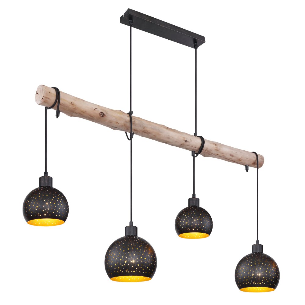 Globo ADAJA Lampa Wisząca Jasne drewno, Czarny, 4-punktowe main product photo