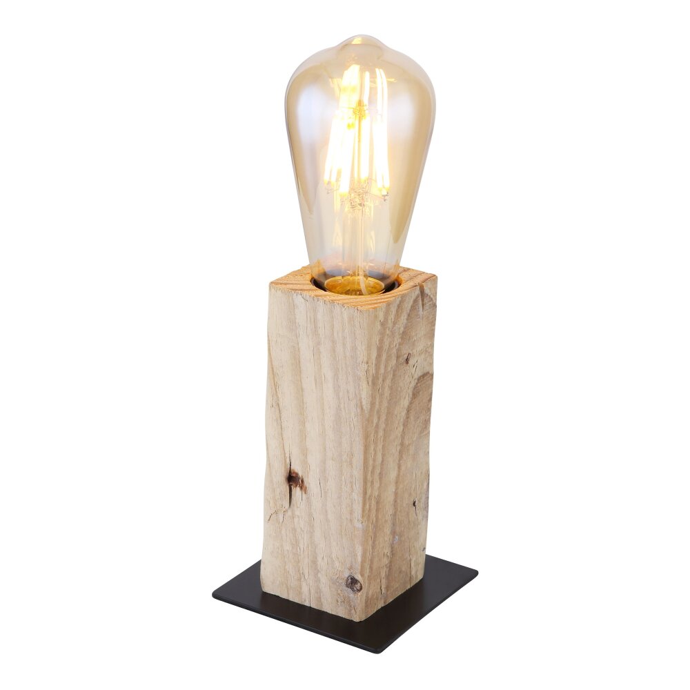 Globo ADALIE lampka nocna Jasne drewno, Czarny, 1-punktowy main product photo