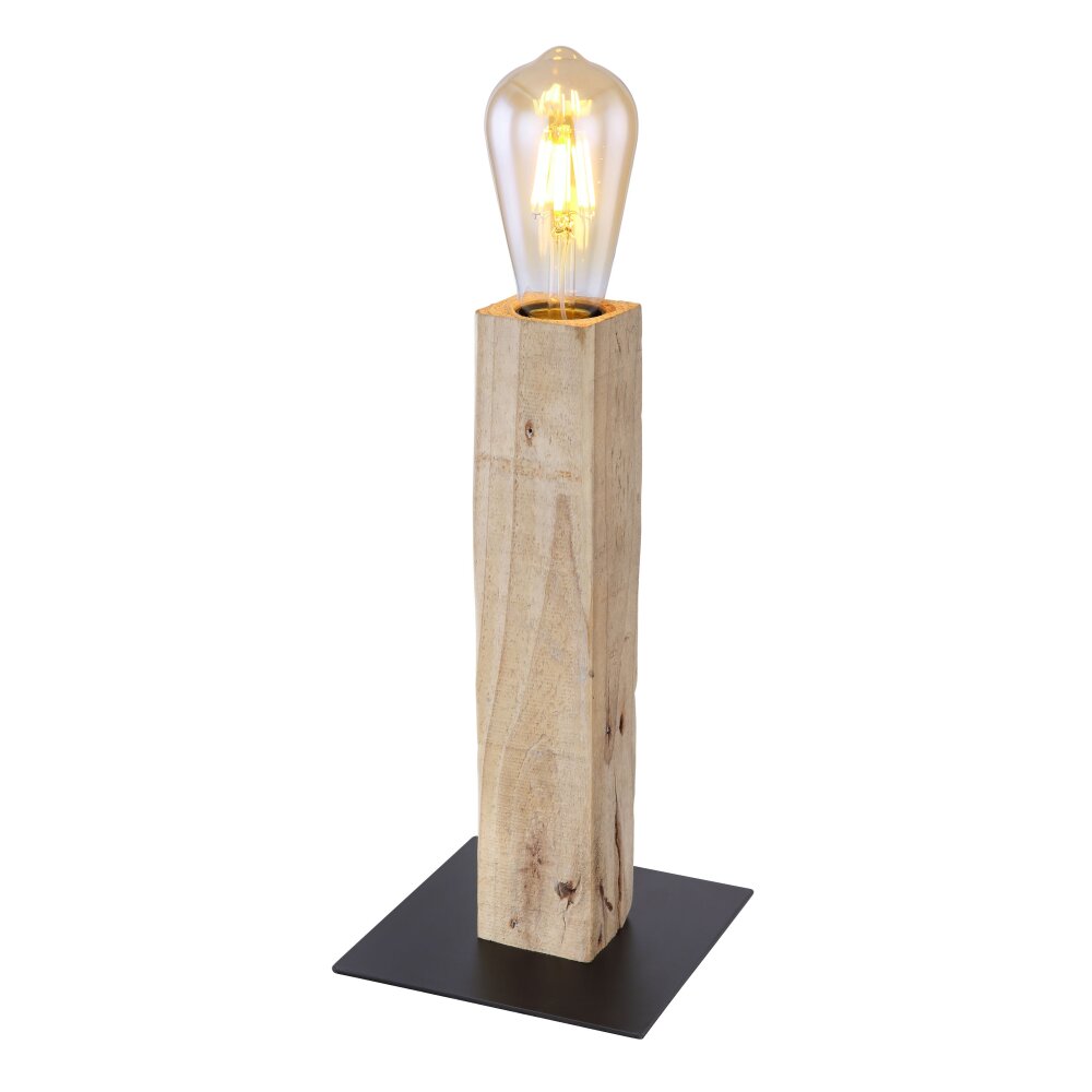 Globo ADALIE lampka nocna Jasne drewno, Czarny, 1-punktowy main product photo