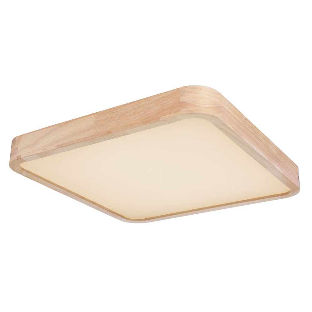 Globo LEANARA Lampa Sufitowa LED Jasne drewno, Biały, 1-punktowy, Zdalne sterowanie, Zmieniacz kolorów main product photo