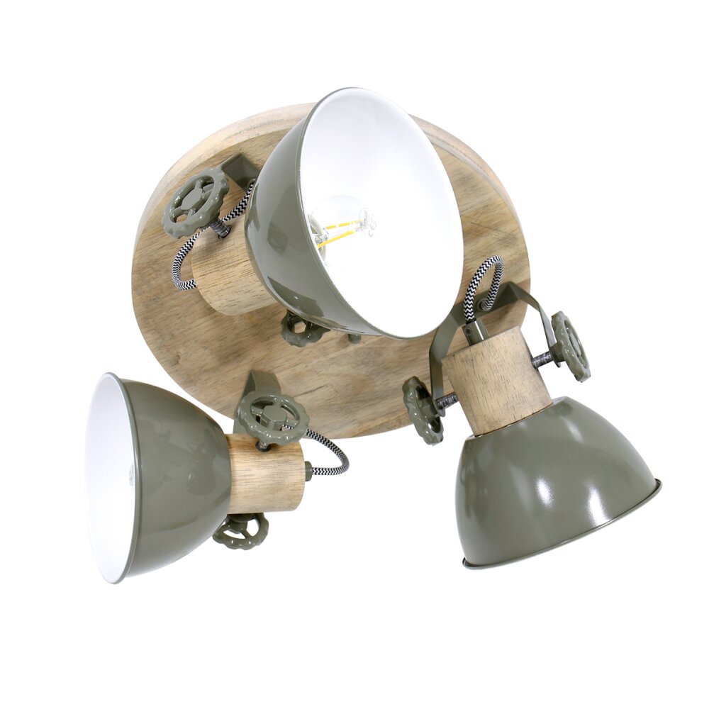 Steinhauer Gearwood Lampa Sufitowa Brązowy, Zielony, 3-punktowe main product photo