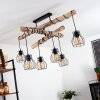 Gondo Lampa Sufitowa Jasne drewno, Czarny, 6-punktowe