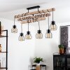 Gondo Lampa Sufitowa Jasne drewno, Czarny, 6-punktowe