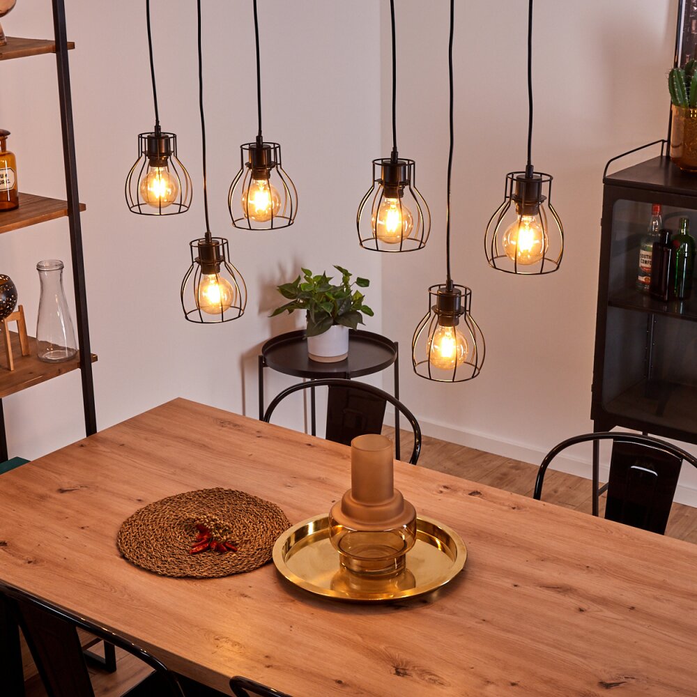 Gondo Lampa Wisząca Jasne drewno, Czarny, 6-punktowe main product photo
