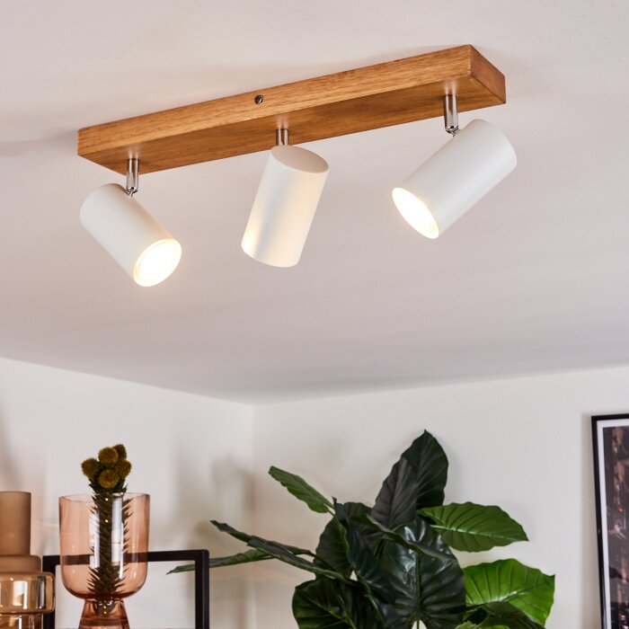 Zuoz Lampa Sufitowa jasne drewno, 3-punktowe