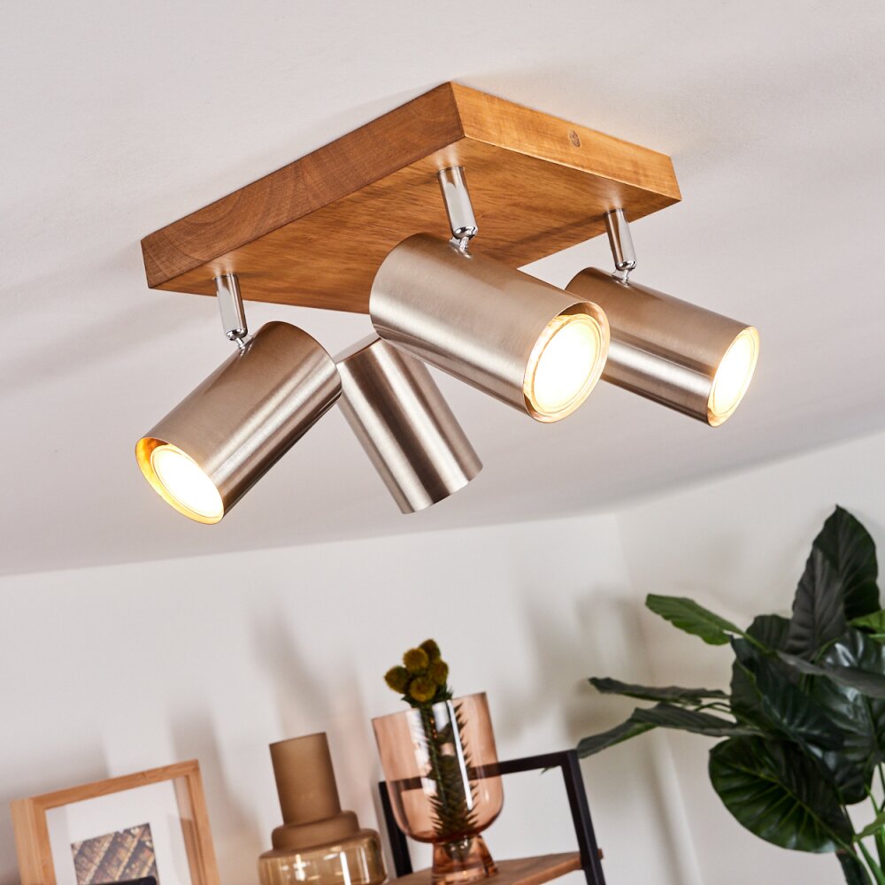 Zuoz Lampa Sufitowa Jasne drewno, 4-punktowe main product photo