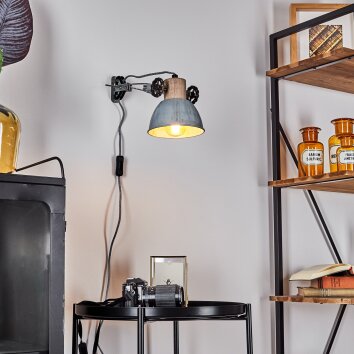 Orny Lampa ścienna Jasne drewno, Srebrny, 1-punktowy Orny Lampa ścienna Jasne drewno, Srebrny, 1-punktowy