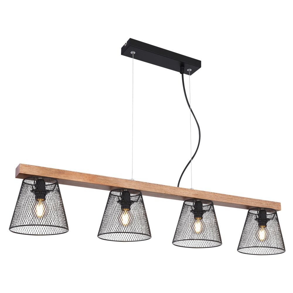 Globo BASCHI Lampa Wisząca Ciemne drewno, Czarny, 4-punktowe main product photo