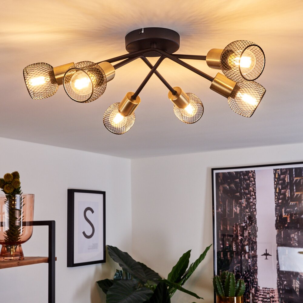 Cairns Lampa Sufitowa Stary mosiądz, Czarny, 6-punktowe main product photo